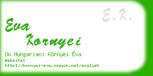 eva kornyei business card
